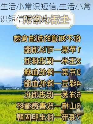 生活小常识短信,生活小常识短信怎么发