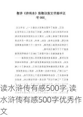 读水浒传有感500字,读水浒传有感500字优秀作文-第2张图片-星梦范文网