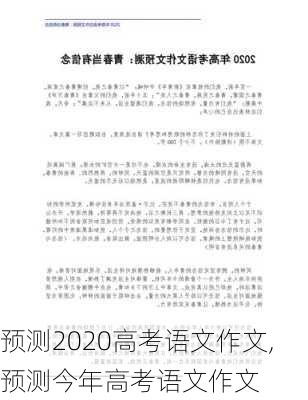 预测2020高考语文作文,预测今年高考语文作文-第2张图片-星梦范文网