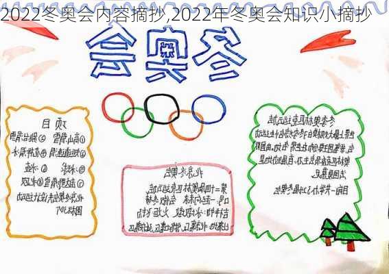 2022冬奥会内容摘抄,2022年冬奥会知识小摘抄-第1张图片-星梦范文网