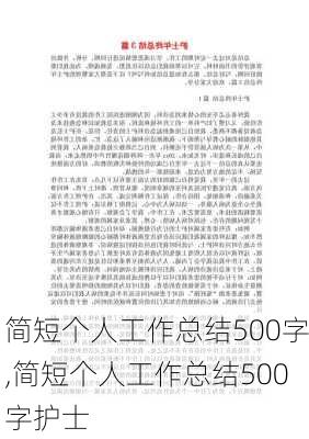 简短个人工作总结500字,简短个人工作总结500字护士-第2张图片-星梦范文网