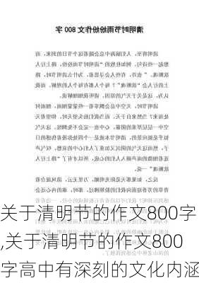 关于清明节的作文800字,关于清明节的作文800字高中有深刻的文化内涵-第1张图片-星梦范文网