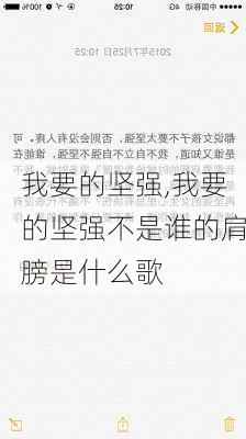 我要的坚强,我要的坚强不是谁的肩膀是什么歌-第2张图片-星梦范文网