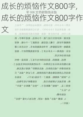 成长的烦恼作文800字,成长的烦恼作文800字作文