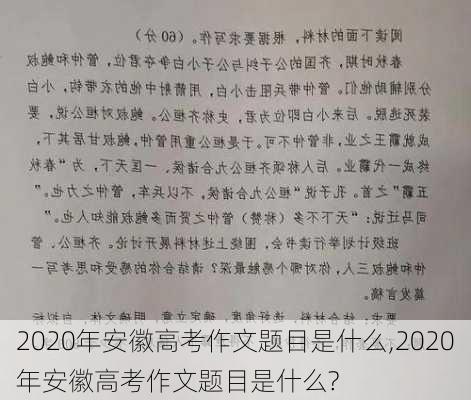 2020年安徽高考作文题目是什么,2020年安徽高考作文题目是什么?-第2张图片-星梦范文网