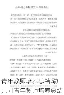 青年教师培养总结,幼儿园青年教师培养总结-第1张图片-星梦范文网