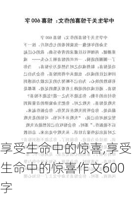 享受生命中的惊喜,享受生命中的惊喜作文600字-第1张图片-星梦范文网