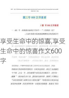 享受生命中的惊喜,享受生命中的惊喜作文600字-第3张图片-星梦范文网