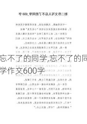 忘不了的同学,忘不了的同学作文600字-第1张图片-星梦范文网