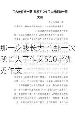 那一次我长大了,那一次我长大了作文500字优秀作文-第3张图片-星梦范文网