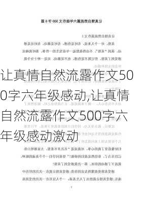 让真情自然流露作文500字六年级感动,让真情自然流露作文500字六年级感动激动-第3张图片-星梦范文网