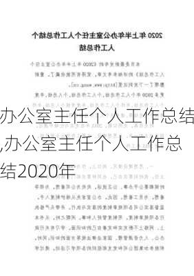 办公室主任个人工作总结,办公室主任个人工作总结2020年-第1张图片-星梦范文网