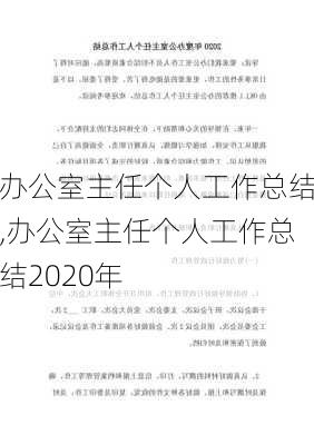 办公室主任个人工作总结,办公室主任个人工作总结2020年-第2张图片-星梦范文网