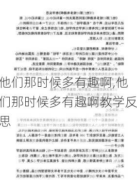 他们那时候多有趣啊,他们那时候多有趣啊教学反思