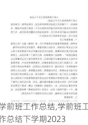 学前班工作总结,学前班工作总结下学期2023-第2张图片-星梦范文网