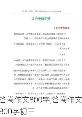 答卷作文800字,答卷作文800字初三-第2张图片-星梦范文网