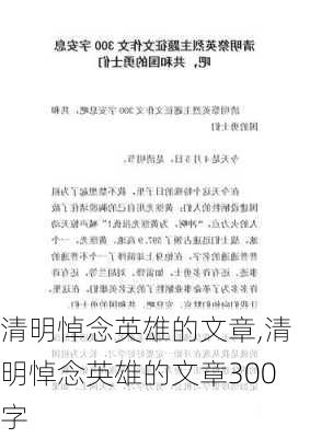 清明悼念英雄的文章,清明悼念英雄的文章300字-第2张图片-星梦范文网