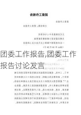 团委工作报告,团委工作报告讨论发言-第1张图片-星梦范文网