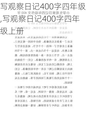 写观察日记400字四年级,写观察日记400字四年级上册-第1张图片-星梦范文网