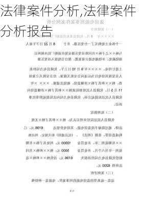 法律案件分析,法律案件分析报告