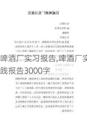 啤酒厂实习报告,啤酒厂实践报告3000字