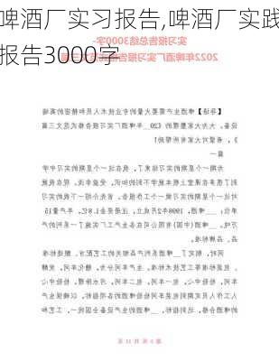 啤酒厂实习报告,啤酒厂实践报告3000字-第2张图片-星梦范文网