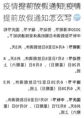 疫情提前放假通知,疫情提前放假通知怎么写-第2张图片-星梦范文网