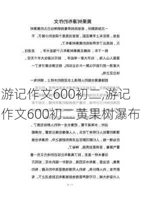 游记作文600初二,游记作文600初二黄果树瀑布-第3张图片-星梦范文网