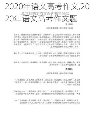 2020年语文高考作文,2020年语文高考作文题-第1张图片-星梦范文网