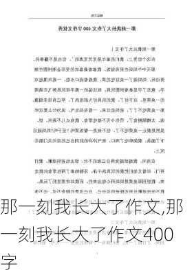 那一刻我长大了作文,那一刻我长大了作文400字