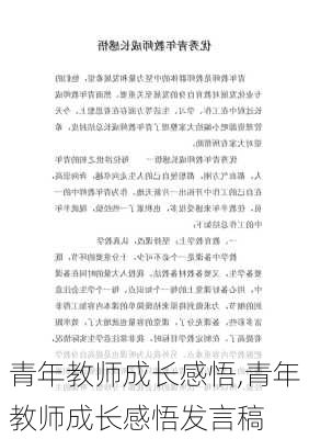 青年教师成长感悟,青年教师成长感悟发言稿