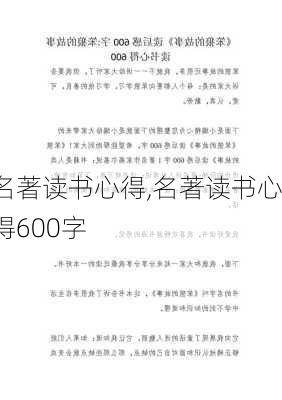 名著读书心得,名著读书心得600字-第3张图片-星梦范文网