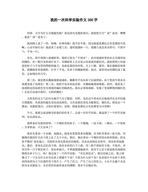 我的一次科学尝试,我的一次科学尝试300字