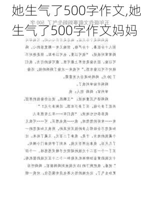 她生气了500字作文,她生气了500字作文妈妈-第2张图片-星梦范文网