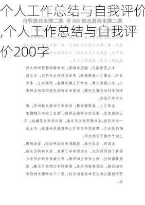 个人工作总结与自我评价,个人工作总结与自我评价200字-第3张图片-星梦范文网