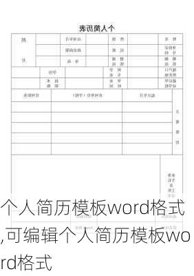 个人简历模板word格式,可编辑个人简历模板word格式-第1张图片-星梦范文网