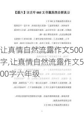 让真情自然流露作文500字,让真情自然流露作文500字六年级-第2张图片-星梦范文网