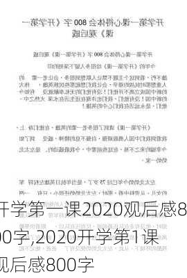 开学第一课2020观后感800字,2020开学第1课观后感800字-第2张图片-星梦范文网