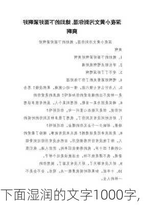 下面湿润的文字1000字,