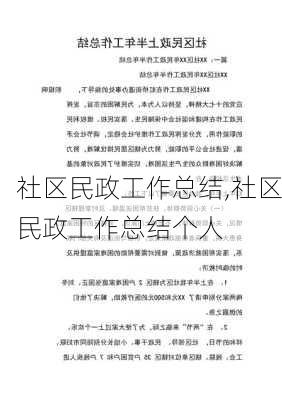 社区民政工作总结,社区民政工作总结个人-第2张图片-星梦范文网