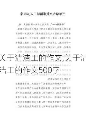 关于清洁工的作文,关于清洁工的作文500字