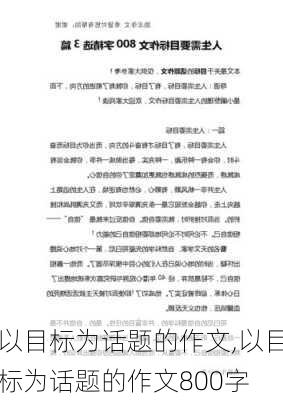 以目标为话题的作文,以目标为话题的作文800字-第3张图片-星梦范文网