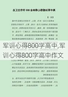 军训心得800字高中,军训心得800字高中作文-第1张图片-星梦范文网