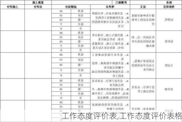 工作态度评价表,工作态度评价表格-第1张图片-星梦范文网