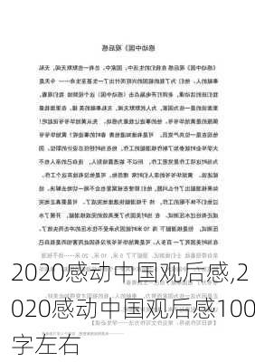 2020感动中国观后感,2020感动中国观后感100字左右