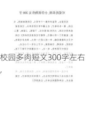 校园多肉短文300字左右,-第2张图片-星梦范文网