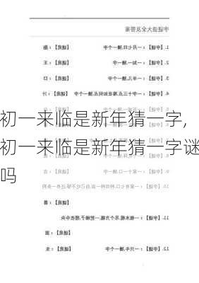 初一来临是新年猜一字,初一来临是新年猜一字谜吗-第2张图片-星梦范文网