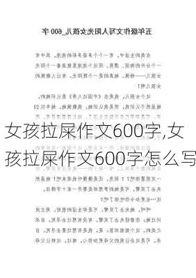 女孩拉屎作文600字,女孩拉屎作文600字怎么写-第3张图片-星梦范文网