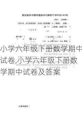 小学六年级下册数学期中试卷,小学六年级下册数学期中试卷及答案-第3张图片-星梦范文网