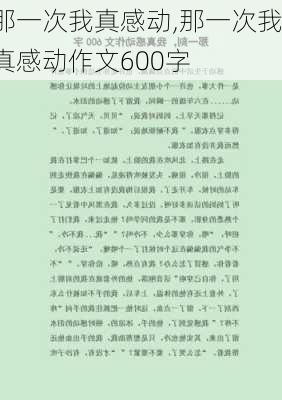 那一次我真感动,那一次我真感动作文600字-第2张图片-星梦范文网